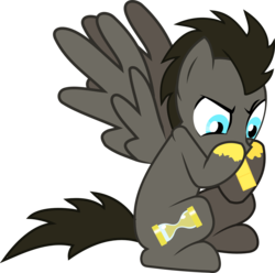 Size: 1777x1766 | Tagged: safe, artist:peora, doctor whooves, time turner, pegasus, pony, ask discorded whooves, g4, butter, discord whooves, discorded, food, male, race swap, simple background, solo, that pony sure does love butter, transparent background, vector