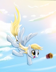 Size: 3012x3852 | Tagged: safe, artist:thepointyman, derpy hooves, pegasus, pony, g4, female, mare, muffin, solo