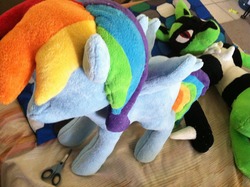 Size: 1280x956 | Tagged: safe, artist:neongreenlucario, rainbow dash, lucario, g4, irl, photo, plushie, pokémon