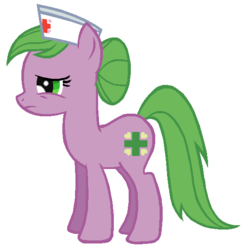 Size: 571x574 | Tagged: safe, artist:durpy, color edit, nurse redheart, spike, earth pony, pony, g4, female, hat, nurse hat, palette swap, rule 63, simple background, solo, transparent background, vector