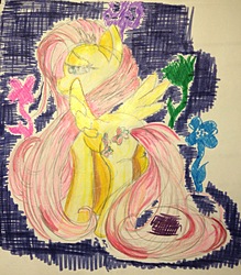 Size: 1756x2006 | Tagged: safe, artist:xrainbowicecreamx, fluttershy, g4, female, solo, traditional art