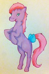 Size: 854x1280 | Tagged: safe, artist:airyu, baby ember (g1), g1, female, solo, traditional art