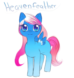 Size: 600x629 | Tagged: safe, artist:robertpferd, oc, oc only, oc:heavenfeather, cute, solo, text