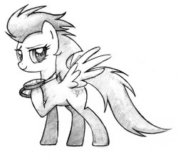 Size: 2028x1772 | Tagged: safe, artist:awengrocks, soarin', g4, glide, goggles, rule 63, solo, traditional art