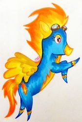 Size: 738x1100 | Tagged: safe, artist:airyu, spitfire, g4, female, solo, traditional art