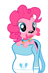 Size: 327x492 | Tagged: safe, pinkie pie, spike, dog, g4, backpack, dogified, female, puppy, puppy pie, solo, species swap, spike the dog
