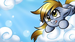 Size: 1920x1080 | Tagged: safe, artist:princesssilverglow, derpy hooves, pegasus, pony, g4, cute, female, mare, solo