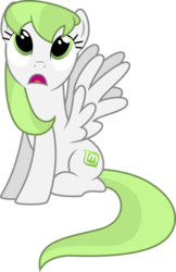 Size: 3339x5147 | Tagged: safe, artist:zee66, oc, oc only, pegasus, pony, g4, female, linux, linux mint, mare, os pony, ponified, recolor, simple background, sitting, solo, transparent background, vector