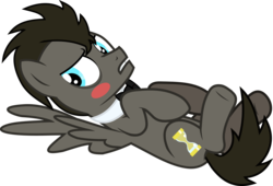 Size: 3078x2091 | Tagged: safe, artist:peora, doctor whooves, time turner, pegasus, pony, ask discorded whooves, g4, blushing, bowtie, cute, discord whooves, discorded, embarrassed, male, race swap, simple background, solo, transparent background, vector