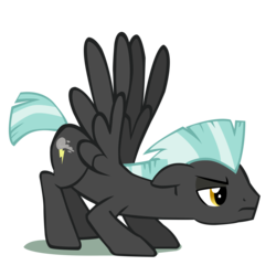 Size: 3500x3500 | Tagged: safe, artist:jazzthetwilightgaia, thunderlane, pegasus, pony, g4, concentrating, crouching, high res, male, simple background, solo, stallion, transparent background, vector