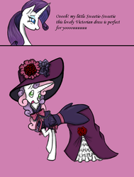 Size: 915x1209 | Tagged: safe, artist:ask-sexy-spoon, rarity, sweetie belle, g4, clothes, dress, hat, victorian