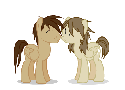 Size: 440x316 | Tagged: safe, artist:dear-and-sweetie-ask-blog, oc, oc only, pegasus, pony, animated, nuzzling