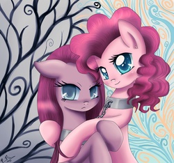 Size: 3302x3087 | Tagged: safe, artist:pridark, pinkie pie, g4, chains, collar, pinkamena diane pie, self ponidox, shackles