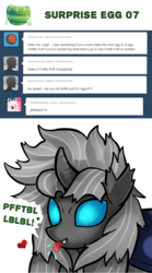 Size: 700x1255 | Tagged: dead source, safe, artist:php13, oc, oc only, oc:fluffle puff, changeling, ask, askchrysalis, comic, egg, solo, tumblr