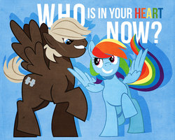 Size: 955x763 | Tagged: safe, artist:dbkit, dumbbell, rainbow dash, pegasus, pony, g4, dumbdash, duo, female, male, shipping, straight