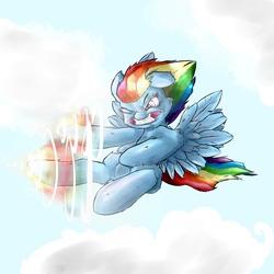 Size: 2000x2000 | Tagged: safe, artist:angelwing314, rainbow dash, g4, action pose, female, flying, solo, sonic rainboom
