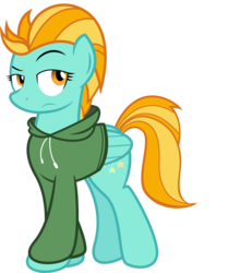 Size: 2027x2198 | Tagged: safe, artist:clamstacker, lightning dust, pony, g4, clothes, female, hoodie, simple background, solo, transparent background, vector