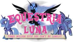 Size: 682x397 | Tagged: safe, nightmare moon, princess luna, alicorn, pony, equestria daily, g4, banner, female, jewelry, mare, regalia, s1 luna, simple background, transparent background, young