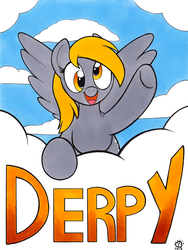 Size: 901x1200 | Tagged: safe, artist:badgerben, derpy hooves, pegasus, pony, g4, cloud, cloudy, female, mare, solo