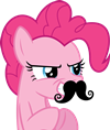 Size: 100x118 | Tagged: safe, pinkie pie, g4, fake moustache, female, picture for breezies, solo