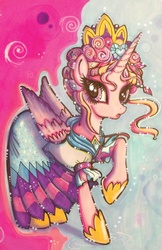 Size: 3300x5100 | Tagged: safe, artist:termanianstar, princess cadance, g4, clothes, dress, female, solo, traditional art