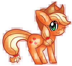 Size: 730x664 | Tagged: safe, artist:lottenya, applejack, g4, female, solo, wink