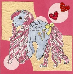 Size: 500x505 | Tagged: safe, artist:haawan, sugar apple, g1, candy cane pony, female, mare, solo, traditional art