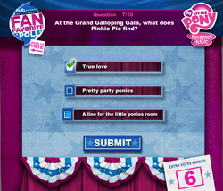 Size: 951x814 | Tagged: safe, pinkie pie, g4, the best night ever, fan favorite poll, hubworld, quiz, text, you had one job