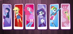 Size: 792x370 | Tagged: safe, applejack, fluttershy, pinkie pie, rainbow dash, rarity, twilight sparkle, alicorn, equestria girls, g4, my little pony equestria girls, humane five, humane six, twilight sparkle (alicorn)