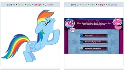 Size: 529x295 | Tagged: safe, rainbow dash, g4, exploitable meme, juxtaposition, juxtaposition win, meme