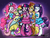 Size: 4000x3000 | Tagged: safe, artist:killryde, applejack, fluttershy, pinkie pie, rainbow dash, rarity, twilight sparkle, alicorn, equestria girls, g4, my little pony equestria girls, 2013, clothes, cute, dress, fall formal outfits, hug, humane five, humane six, mane six, one eye closed, ponied up, twilight sparkle (alicorn), wingless, wink