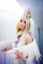 Size: 682x1024 | Tagged: safe, artist:hiems214, princess celestia, human, g4, cosplay, irl, irl human, photo, solo