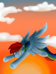 Size: 600x800 | Tagged: safe, artist:oscarina1234, rainbow dash, g4, female, flying, solo