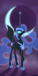 Size: 1000x1984 | Tagged: safe, artist:astarcis, nightmare moon, g4, female, glowing eyes, solo