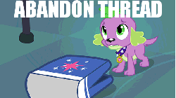 Size: 576x324 | Tagged: safe, edit, edited screencap, screencap, spike, dog, equestria girls, g4, my little pony equestria girls, abandon thread, animated, backpack, cutie mark, image macro, impact font, male, reaction image, solo, spike the dog, text