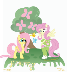 Size: 745x796 | Tagged: safe, artist:applejackv3, fluttershy, butterfly, human, equestria girls, g4, human ponidox, ponied up, square crossover