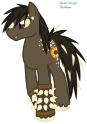 Size: 531x759 | Tagged: safe, artist:faith-wolff, earth pony, kaiju pony, pony, fanfic:the bridge, anguirus, appaloosa, coat markings, godzilla (series), male, ponified, simple background, slit pupils, solo, spikes, stallion, transparent background