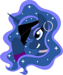 Size: 625x749 | Tagged: safe, artist:brandykiss, princess luna, pony, g4, female, hat, solo