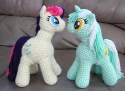 Size: 679x497 | Tagged: safe, artist:onehitwonder, bon bon, lyra heartstrings, sweetie drops, g4, irl, photo, plushie