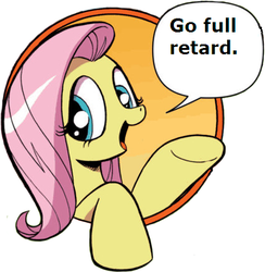 Size: 421x431 | Tagged: safe, idw, fluttershy, friendship is magic #3, g4, my little pony: friendship is magic (idw), bad advice fluttershy, exploitable meme, female, meme, solo, tropic thunder