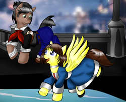 Size: 1886x1529 | Tagged: safe, earth pony, pegasus, pony, bioshock infinite, crossover, ponified, video game