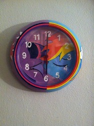 Size: 956x1280 | Tagged: safe, artist:cutiechibi, rainbow dash, twilight sparkle, g4, clock, female, lesbian, ship:twidash, shipping