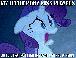 Size: 701x534 | Tagged: safe, rarity, g4, animated, female, image macro, kiss players, solo
