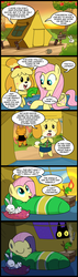 Size: 628x2200 | Tagged: safe, artist:madmax, angel bunny, fluttershy, comic:the town, g4, animal crossing, burning, comic, creepy, crossover, fire, isabelle, lantern, leaf