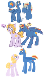 Size: 1013x1760 | Tagged: safe, artist:clovercoin, oc, oc only, oc:starcrossed, earth pony, pegasus, pony, biting, female, male, mare, stallion, tail bite