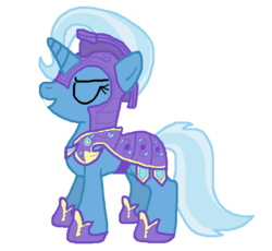 Size: 634x584 | Tagged: safe, artist:shiverbear, trixie, pony, unicorn, g4, armor, crystal guard armor, female, mare, smiling, solo