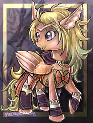 Size: 500x658 | Tagged: safe, artist:mocha-shortcake, dragon, manakete, pegasus, pony, bow, fire, fire emblem, fire emblem awakening, nowi, ponified, ribbon