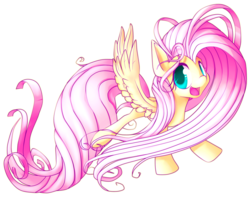 Size: 800x629 | Tagged: safe, artist:paleblank, fluttershy, g4, female, long mane, long tail, solo