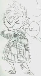 Size: 518x937 | Tagged: safe, artist:iiya, spike, g4, humanized, male, monochrome, solo