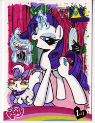 Size: 1280x1658 | Tagged: safe, artist:ponygoddess, idw, opalescence, rarity, g4, magic, traditional art